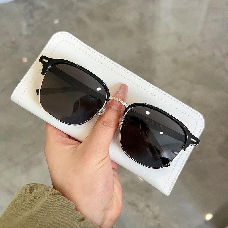 

Retro Half Frame Sunglasses Fashion Polarized Uv Summer Outdoor Protection Sun StyleA