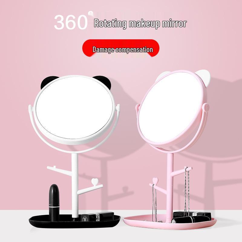 Speciální nabídka pro nováčky: Otočné medvídkové kosmetické zrcátko - Roztomilé stolní kosmetické zrcátko