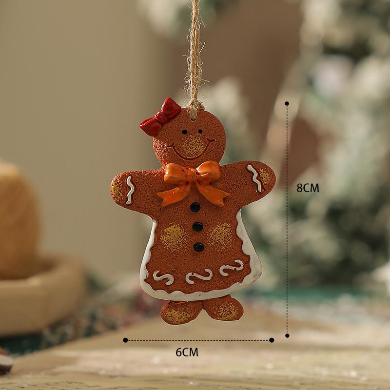American Retro Christmas Snowman Cane Resin Pendant for Tree Decoration