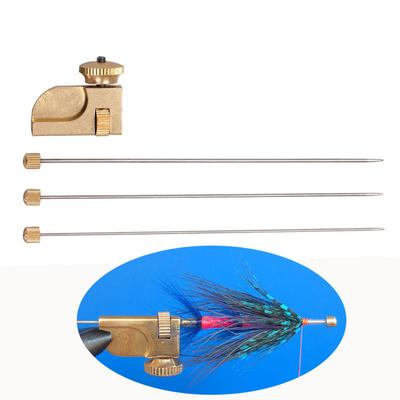 1Set Tube Fly Tying Tool Kit Brass & Stainless Steel Adapter with 3 Sizes Needles for Tube Flies Fits Fly Fishing Vise Jaws