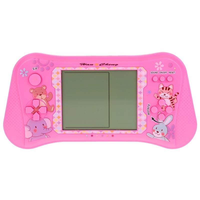 Juego Electrónico Tetris Consola Portátil de Viaje para Niños Rosa