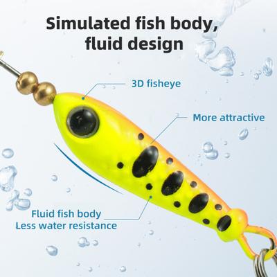 5 Stück 5,7 cm/9 g Angelköder mit Spinnerblatt-Haken, Weitwurf, Metall, rotierende Pailletten, Löffel, Spinnerbait, Salzwasser, Süßwasser, Barsch, Hecht, Zanderangeln