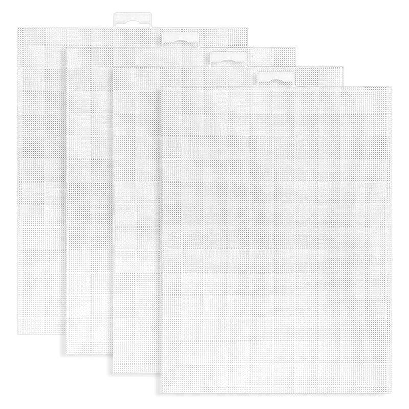 

AEE4-4 PCS 14 Count Plastic Mesh Canvas Sheets For Embroidery, White Plastic Needlepoint Canvas (8 X 11 Inches) белый