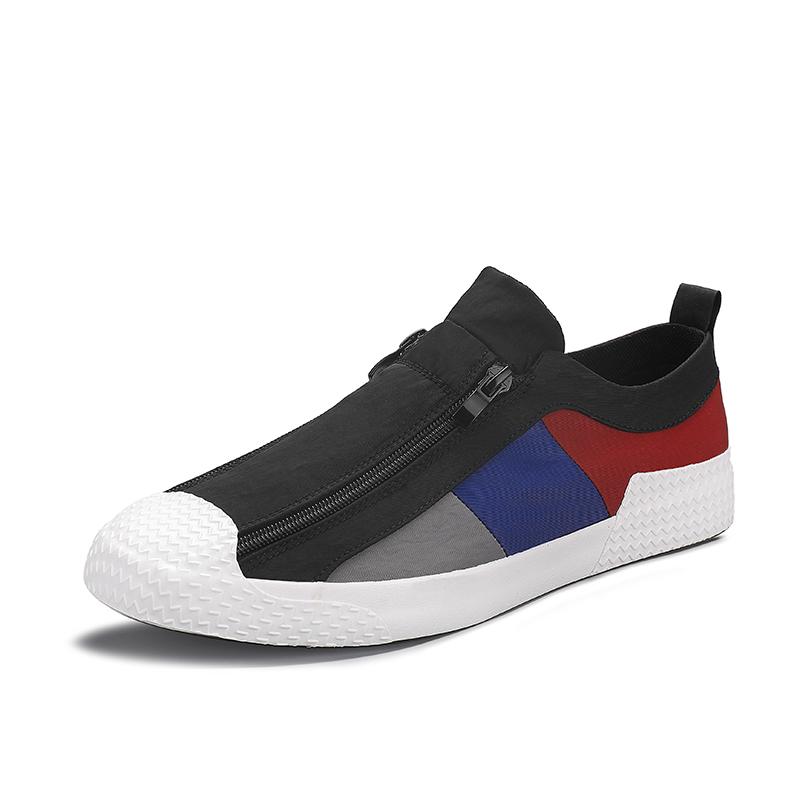Neueste Holfredterse 4 Farbe Männer Casual Flache Segeltuchschuhe Atmungsaktive Slip-On Bequeme Zip Leichte Schuhe Frühling Herbst 20226