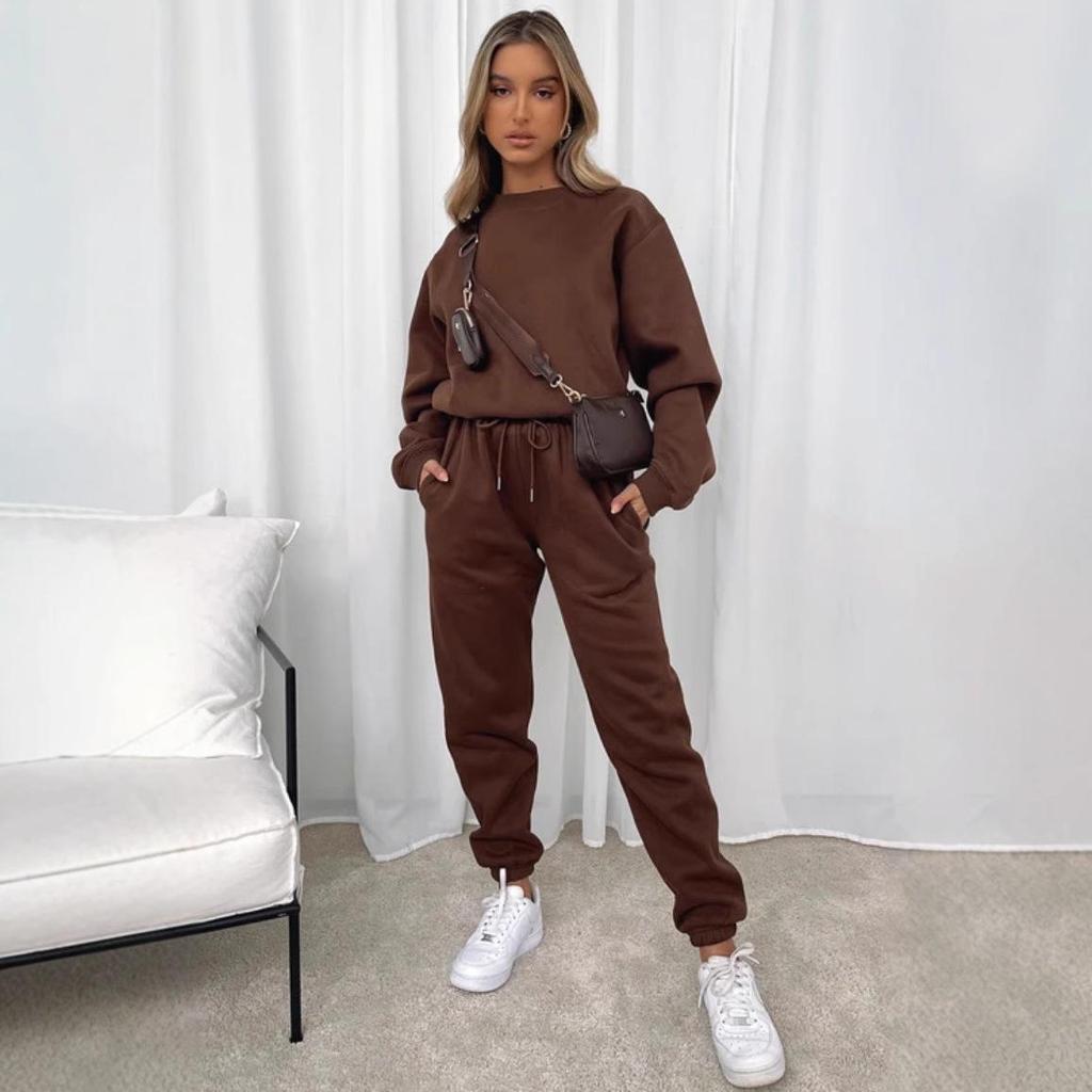 European Winter Women's Printed Hoodie & Pants Set