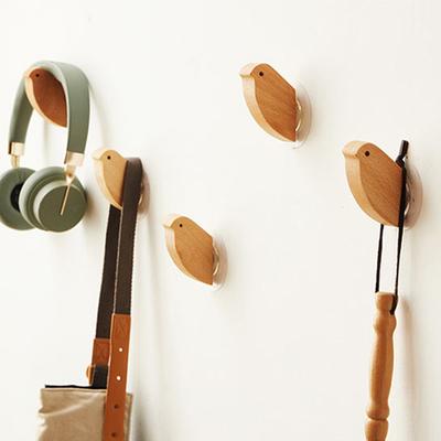 Nowy Drewniany Haczyk na Ptaki Orzechowy Wieszak Wiszący Haczyk Ścienny do Łazienki Stojak do Przechowywania Ubrań na Drzwi Kuchenne Do Domu Ręcznik Klucz Dekoracja Haczyk