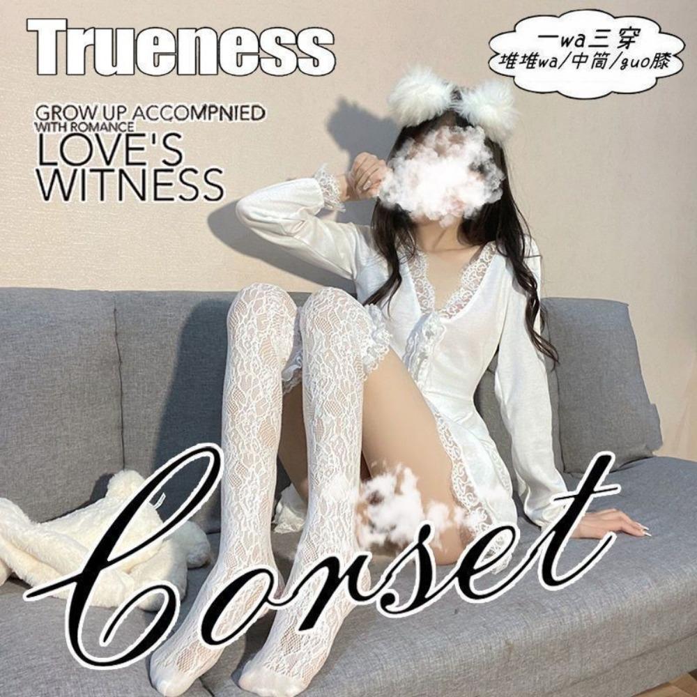 Japanese Lolita Knee Socks Summer Lace Long Tube Black Stockings Cute Jk Calf Socks Women Lolita