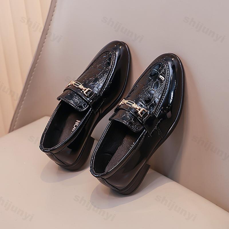 Kinder Lederschuhe Jungen Formelle Schuhe Schwarz Klassisch Spitze Weiche Sohle Frühling Herbst Britische Kinder Flache Schuhe