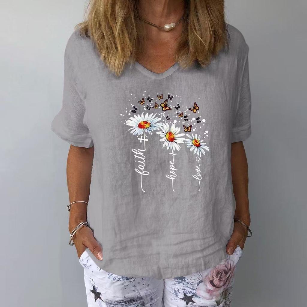 GMXIA Damenmode, lässig, Sommer, kurzärmelig, O-Ausschnitt, Blusen und Hemden