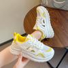 2025 New Shoes Summer Women's Little White Shoes Platform Sole Lightweight Casual Dad Shoes Breathable Mesh Sneakers Women