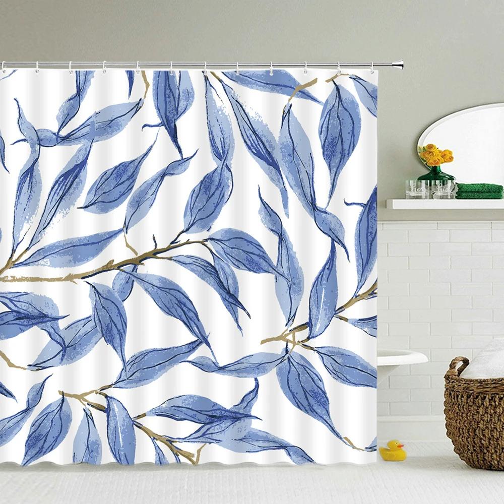 Cortinas de ducha de tela impermeables con diseño de hojas de árbol y abedul blanco para baño, tamaño grande, 240 x 180 cm, impresión 3D, decoración, cortina de ducha, mampara de baño