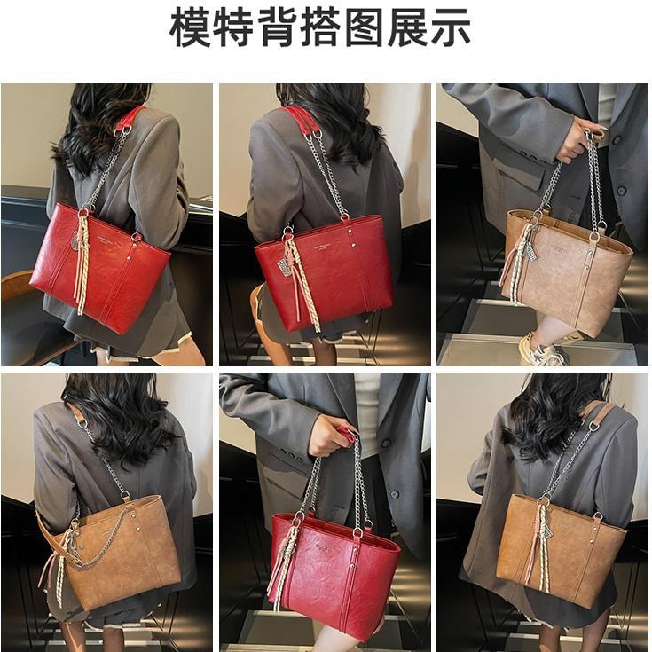 Premium texture fashionable large-capacity handbag new femininity versatile bucket bag messenger bag shoulder bag