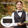 Grembiule estivo tinta unita corto a mezza vita Tasche con lacci Barbecue Cucina Cafe Negozio di fiori Cameriera Grembiule da lavoro
