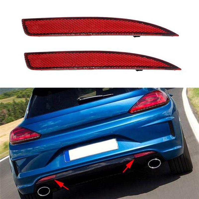 1 Pair Rear Bumper Reflector Warning Light Strip Cover For Vw Scirocco R R-Line 2011-2015 1K8945105B 1K8945106B