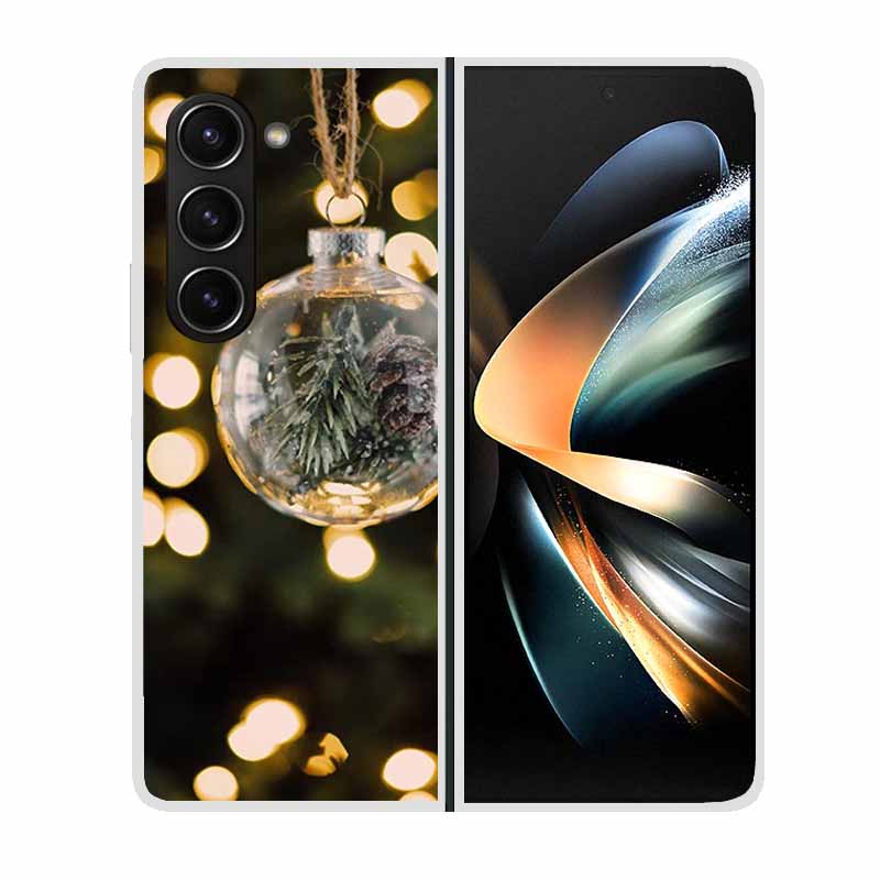 Christmas Cover For Samsung Galaxy Z Fold 5 5G Cases ZFold3 4 2 Clear Plastic Hard Back Cases For Samsung Z Fold 3 Phone Covers