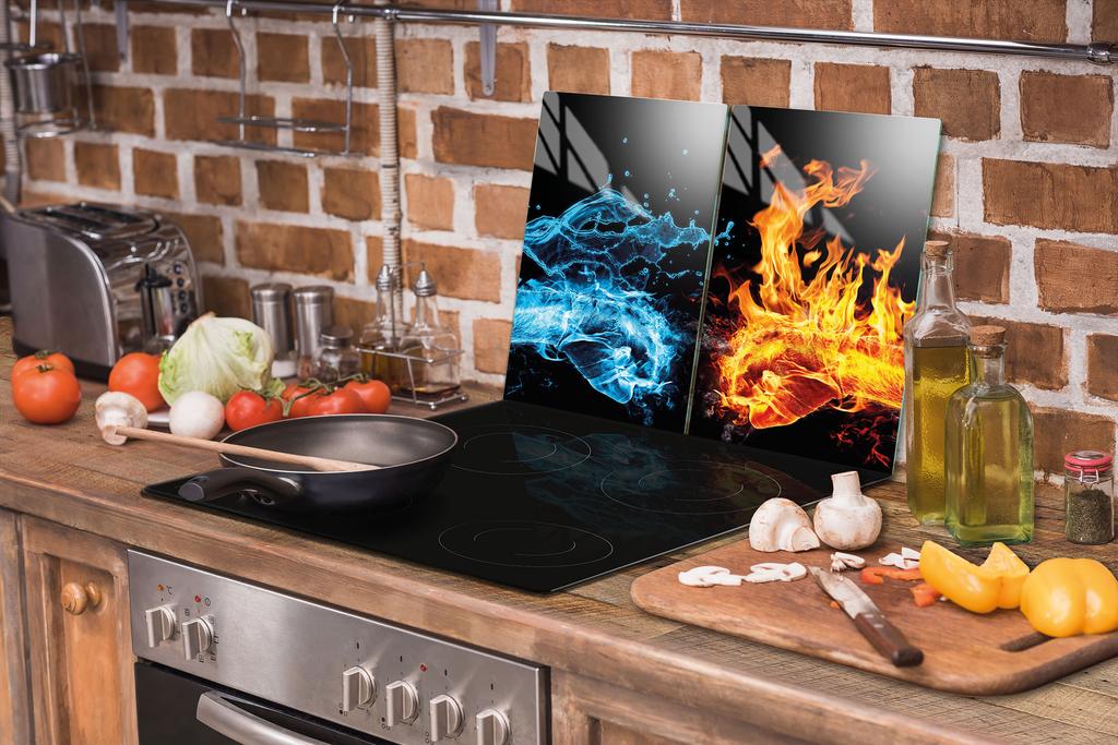 PIANO PROTETTIVO IN VETRO PER CUCINA 2x35x52 FUOCO