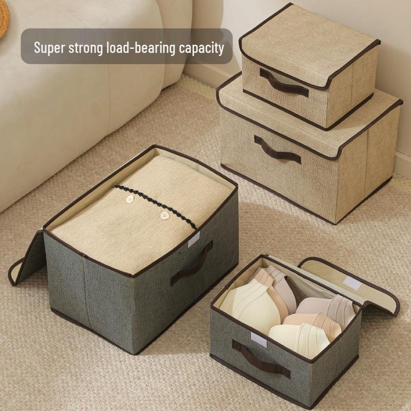 Foldable Dustproof Clothes Storage Box with Lid - Multifunctional Organizer for Clothing and Pants