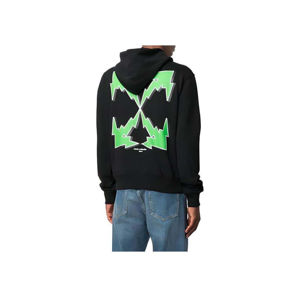 Off-White Bolt Arrows Hoodie Black Men Streetwear OMBB034S21FLE0091055