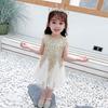 Vest Gauze Dress for Spring and Summer Girls' Vest Dress for Children's Clothing Spliced Dress for Children's Clothing Long Dress