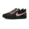 Nike Court Borough 2 Flowing Leather Abrasion Resistant Lightweight Low Top Skateboard Shoes Women's Black Pink DV5456-002(Team1960-)