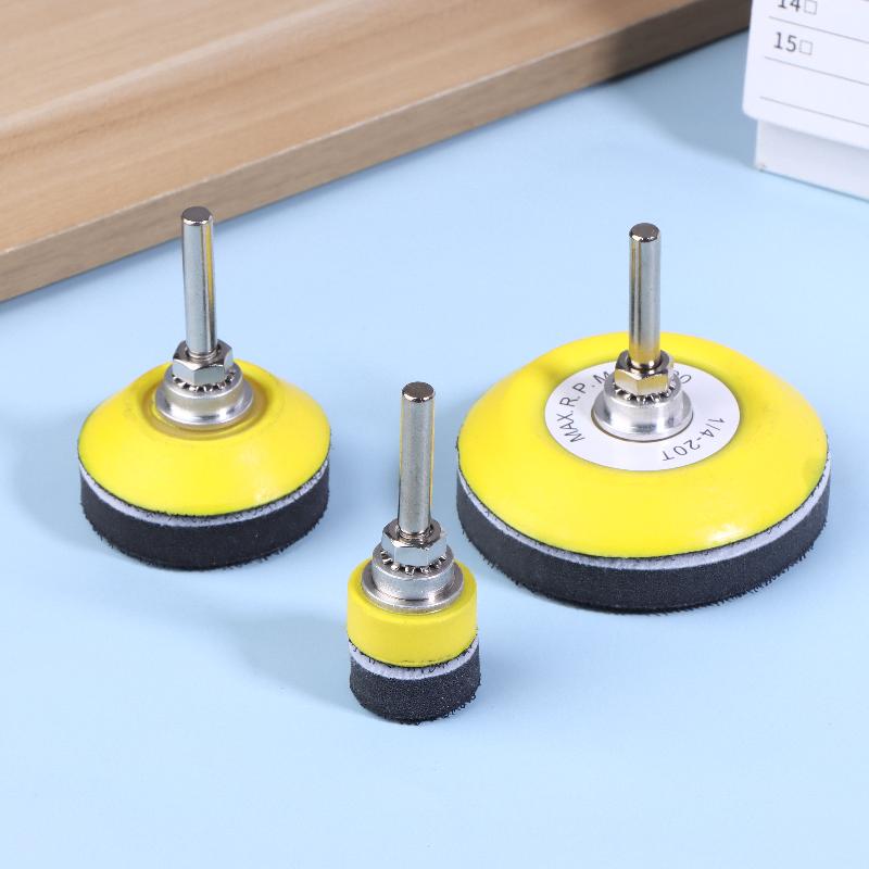 1/2/3Inch Hook And Loop Sanding Pad Kit 2Pcs With 1/4 Inches Shank Drill Attachment And Soft Foam Layer Buffering Pad