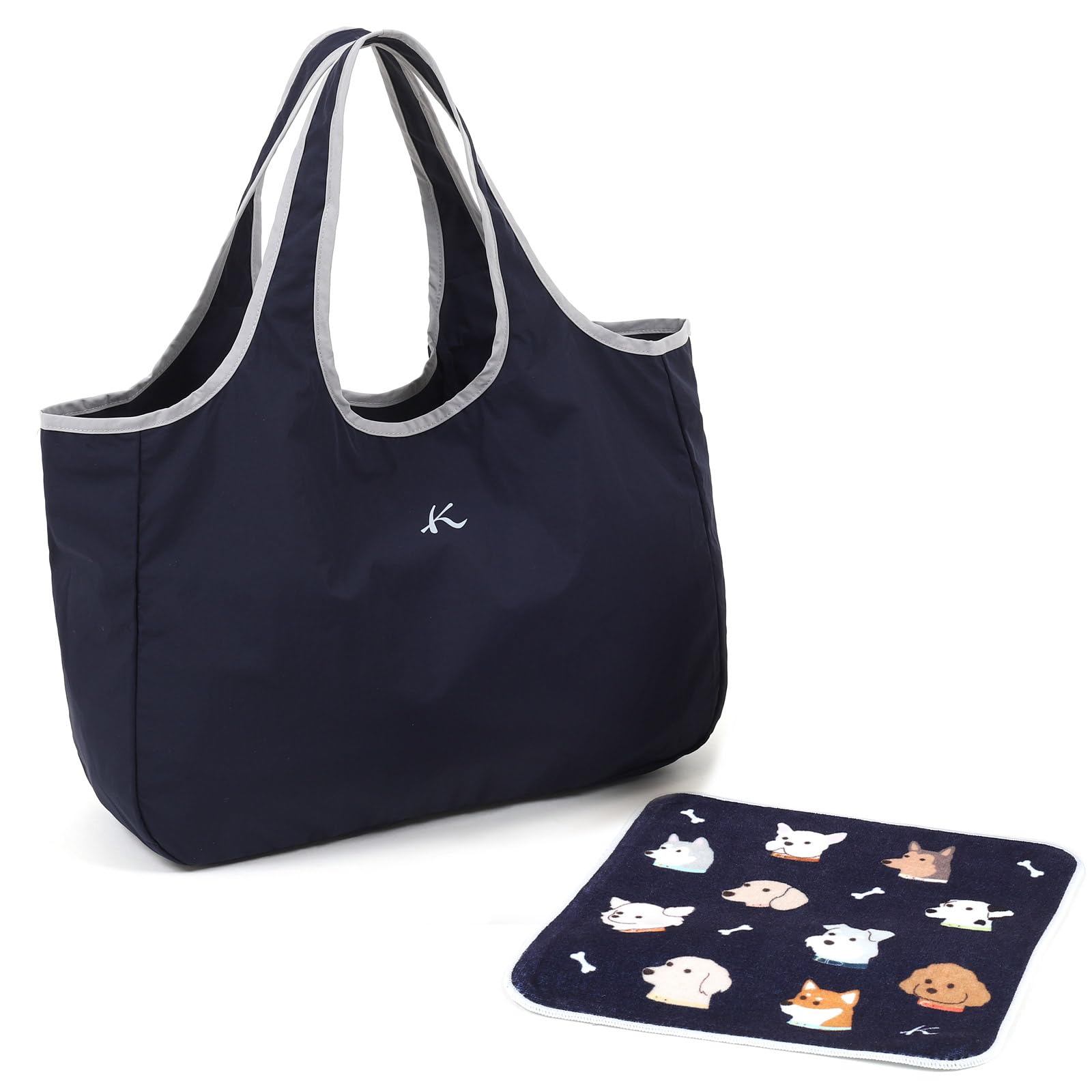 

Kitamura Gift Washable Eco Bag and Gift Set for Dark ST2023 Set Handkerchief, Women, Blue, 10101, [BN001210821.KH826010101]