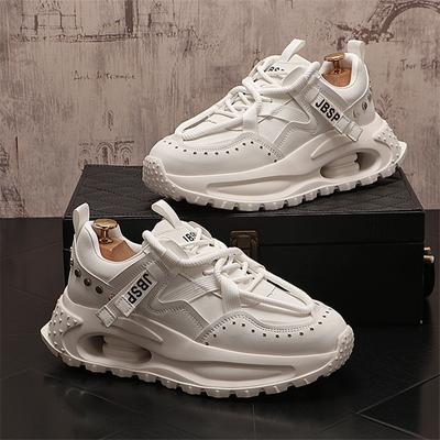 Sneakers da Uomo di Tendenza con Zeppa Comode Traspiranti Scarpe da Uomo di Design Sneakers Bianche Originali da Uomo Zapatillas De Hombre