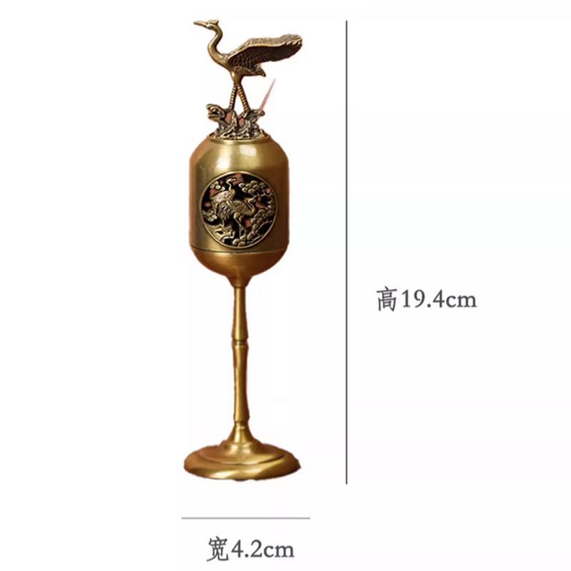 

Creative Mini Aromatherapy Furnace, Home Indoor Zen Tea Ceremony Decorations, Metal Alloy, Crane style Small Incense Burner, 1Pc