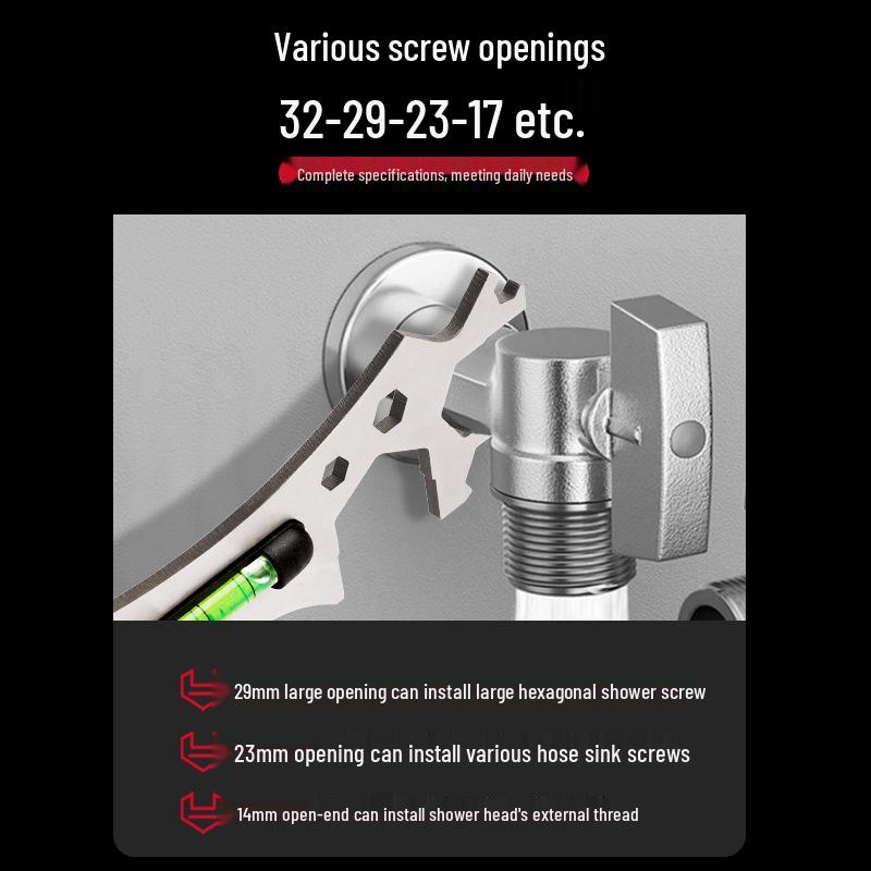 Multi-Functional Bathroom Wrench for Shower Installation