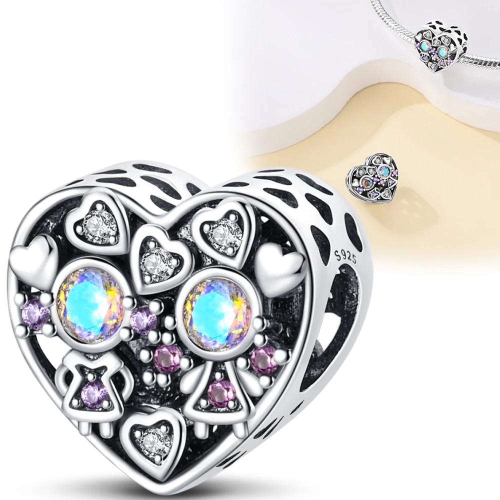 Coppersweetheart Sisters Series Charms Fit Original Bracelet Diy Beads For Women Fine Jewelry Birthday Gift Diy