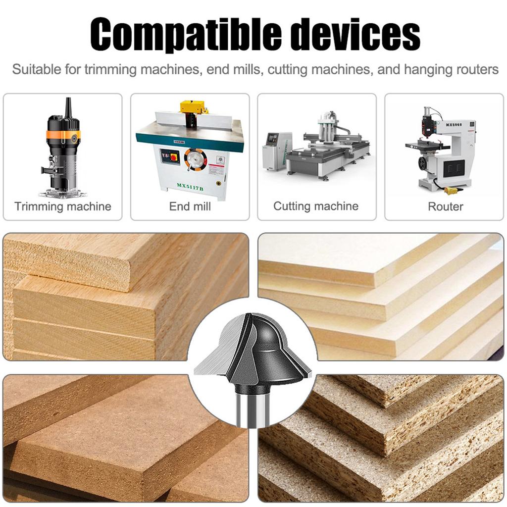 Professioneller Rundboden V-Nut Carbon-Fräser für glatte Holzkanten Leichtes Design Ideal für detaillierte Schreinerarbeiten