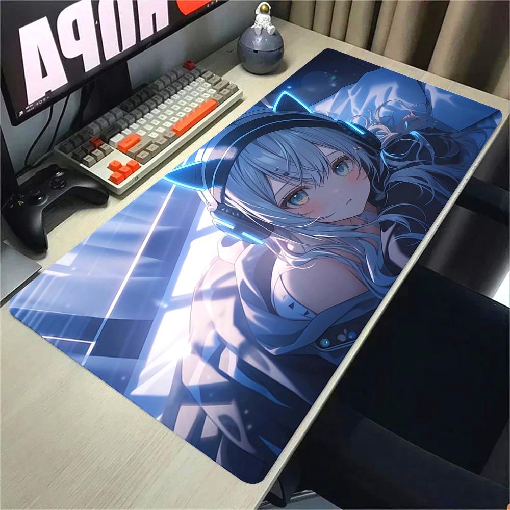 Anime Girl Mouse Pad Speed NonSlip Gaming Desk Mat Laptop Keyboard Tray Office Pc ESports Kawaii Black Red