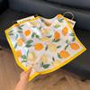 Simulated silk women's small square scarf, Korean cashew nut leopard print small silk scarf, headscarf, four-season scarf, professional scarf.