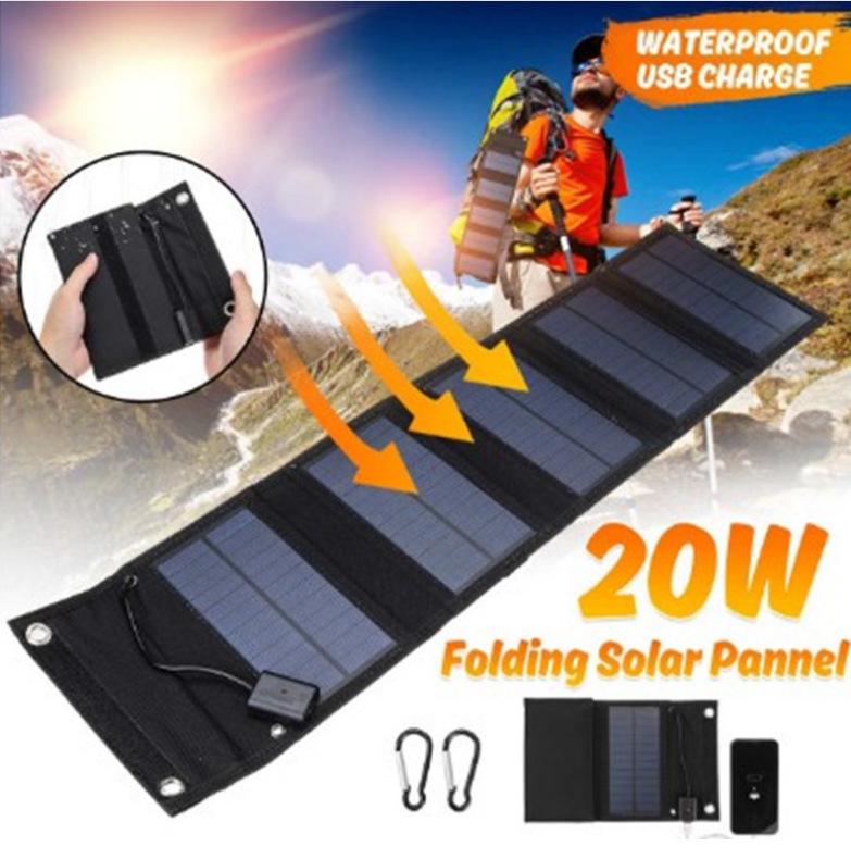 20W Foldable Polycrystalline Solar Panel Charger for Mobile Phones