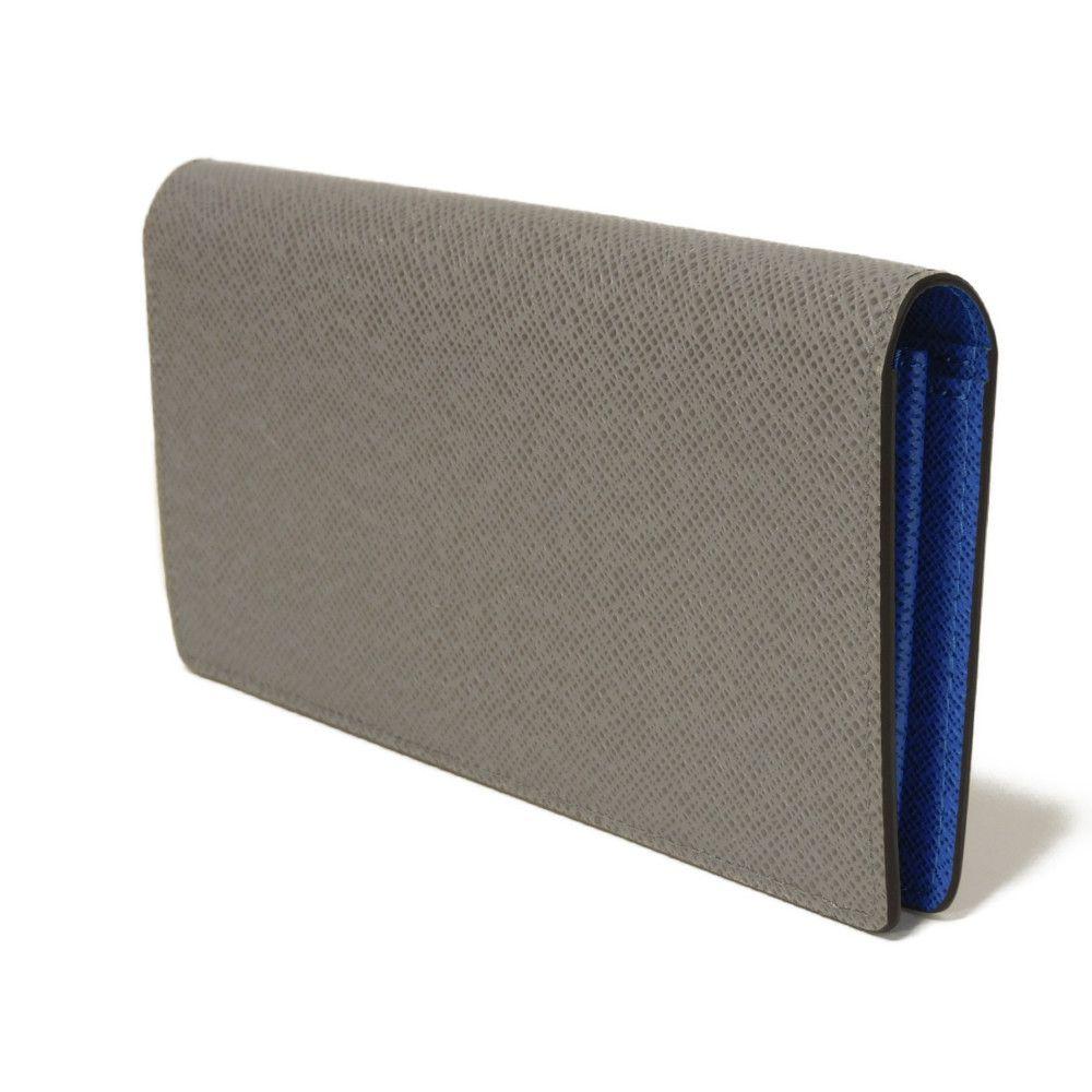 Used 12564 Portefeiulle Brazza NM M11580 7940 New Grilloche Gray Blue Two-Tone RFID Taiga Gris Roche Men's from Japan