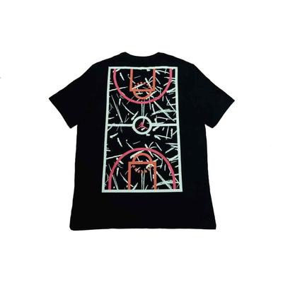 Jordan Glow-In-The-Dark Graffiti Basketball Short-Sleeve T-Shirt Men Tops Black CW7087-010