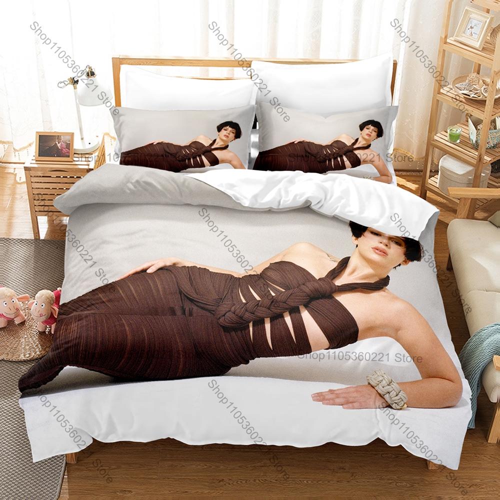 Nathy Peluso Duvet Cover + 2 Pillowcases, Popular Latin Singer Print Bedding Set Soft Fabric Bedroom Decor Gift for Reggaeton