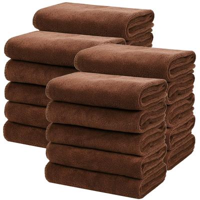 Face Towels, Esthetic Towels, Commercial-grade Microfiber Towels, 35 X 75 Cm, 256 Momme, 20-piece Set, Mocha Color, Towel Set, for Esthetic Salons.
