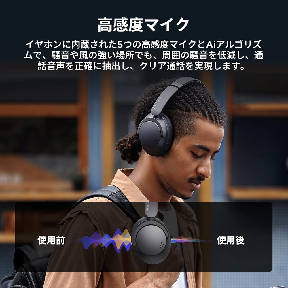 1MORE SonoFlow Wireless Headphones Active Noise Cancelling 70h Playback Bluetooth 5.0 Black
