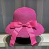 French Hepburn bow ribbon sun hat women's straw hat beach hat women's big brim hat sun hat beach fedora vacation travel sun hat