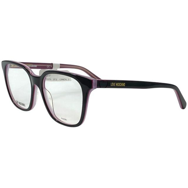 Used Love Moschino MOL590 807 140 52-17 Glasses Glasses Eyewear Square Frame Acetate Logo Pink Black Love Moschino
