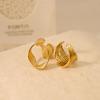 Adjustable Irregular Titanium Steel Gold-Plated Ring Set