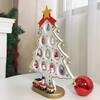 3D DIY Tabletop Artificial Wooden Christmas Tree with Creative Miniature Ornaments Table Desk Decoration for Christmas Tree Decoration