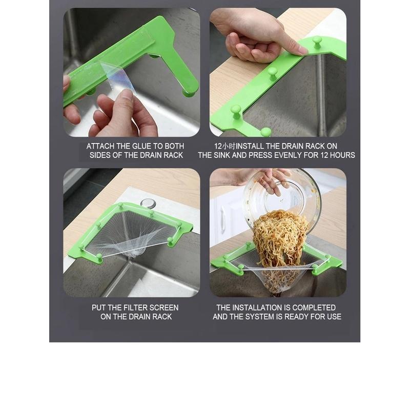 Kitchen Triangular Sink Strainer Drain Vegetable Fruit Drainer Basket Suction Cup Rack For Kitchen Storage Sink Filter Shelf