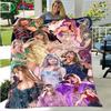 Hot Pop Female Diva Singer Pattern Blanket Flannel Thin Blanket Portable Home Travel Office Lunch Break Blanket Birthday Gift