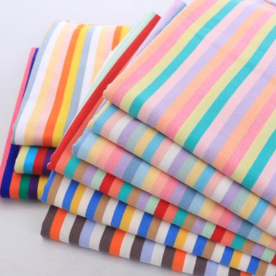 Regenbogenstreifen Strickstoff pro Meter für T-Shirt Sommerrock Kinderkleidung Puppennähen Baumwolle Dünn Elastisch Weicher Stoff