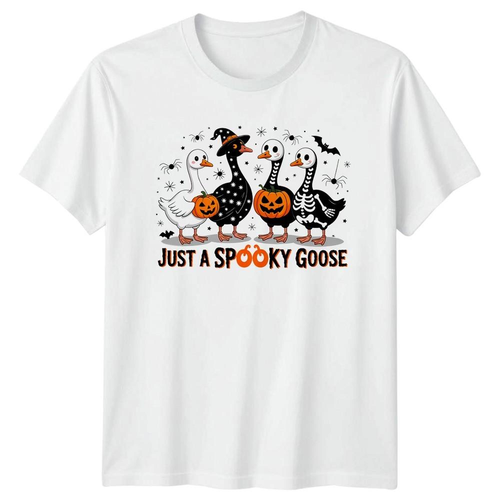 Just A Spooky Goose Halloween Holidays Unisexs Unisexs Graphic Unisex Tee S