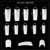 kads 500pcs 10 Sizes Long Square Half Cover False Nail Tips No-Crease Clear Nature White Nail Art Tools Fake Nails Manicure