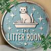 Metal UV Print Round Wall Art Cat Iron Decor Handmade Home Garden Gift
