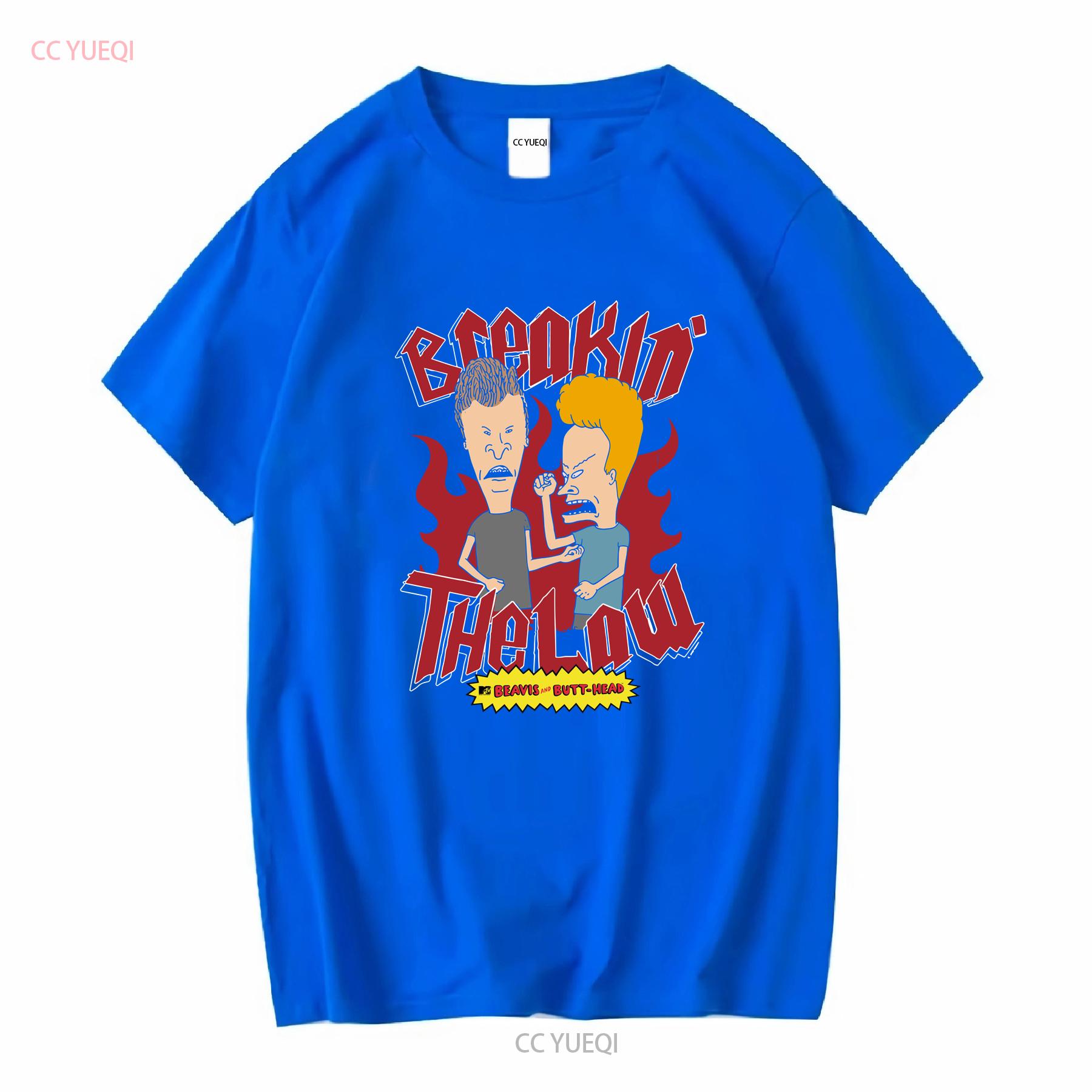 Beavis and Butthead Breaking The Law MTV TV T Shirt vintage Washed designer clothes graphic Stretched Stylish Casual Soft S
